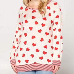PLUS Heart Print Long-Sleeve Top {Oddi}